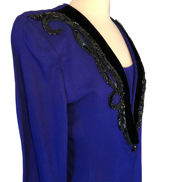 Nah Nah Evening Jacket Dress Sequin Trim Purple Size 12 Knee Length - Picture 6 of 12